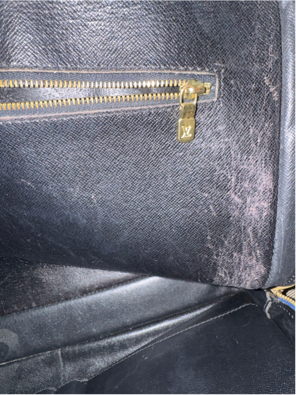 Louis Vuitton Blue Epi Porte Documents Voyage Briefcase COA Interior Wear - Picture 12 of 13